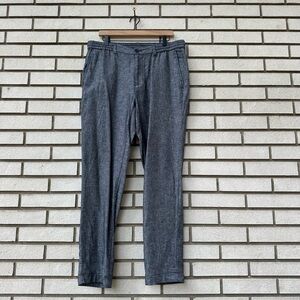 Banana Republic Mason Athletic Tapered Heathered Blue Linen Cotton Pants 36x34